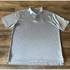 PETER MILLAR Golf Polo Performance Shirt Mens Gray Silver Swirl Lightweight